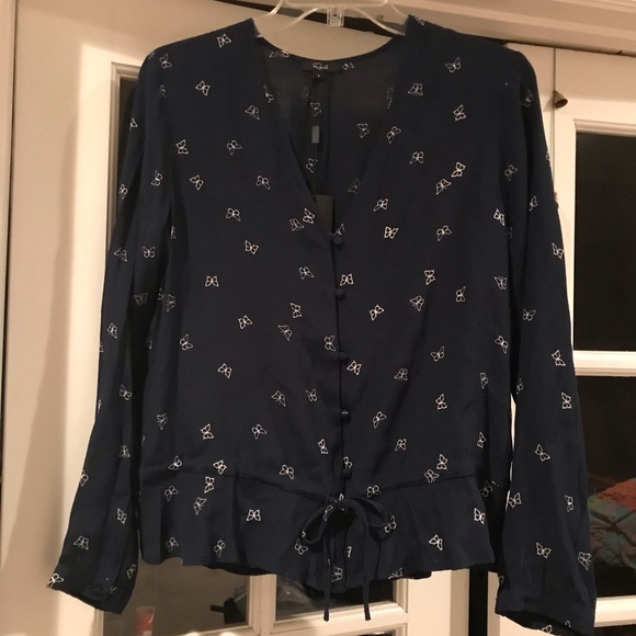 NWT Rails Beaux Butterfly Print Top in Navy Sz S - Picture 4 of 8